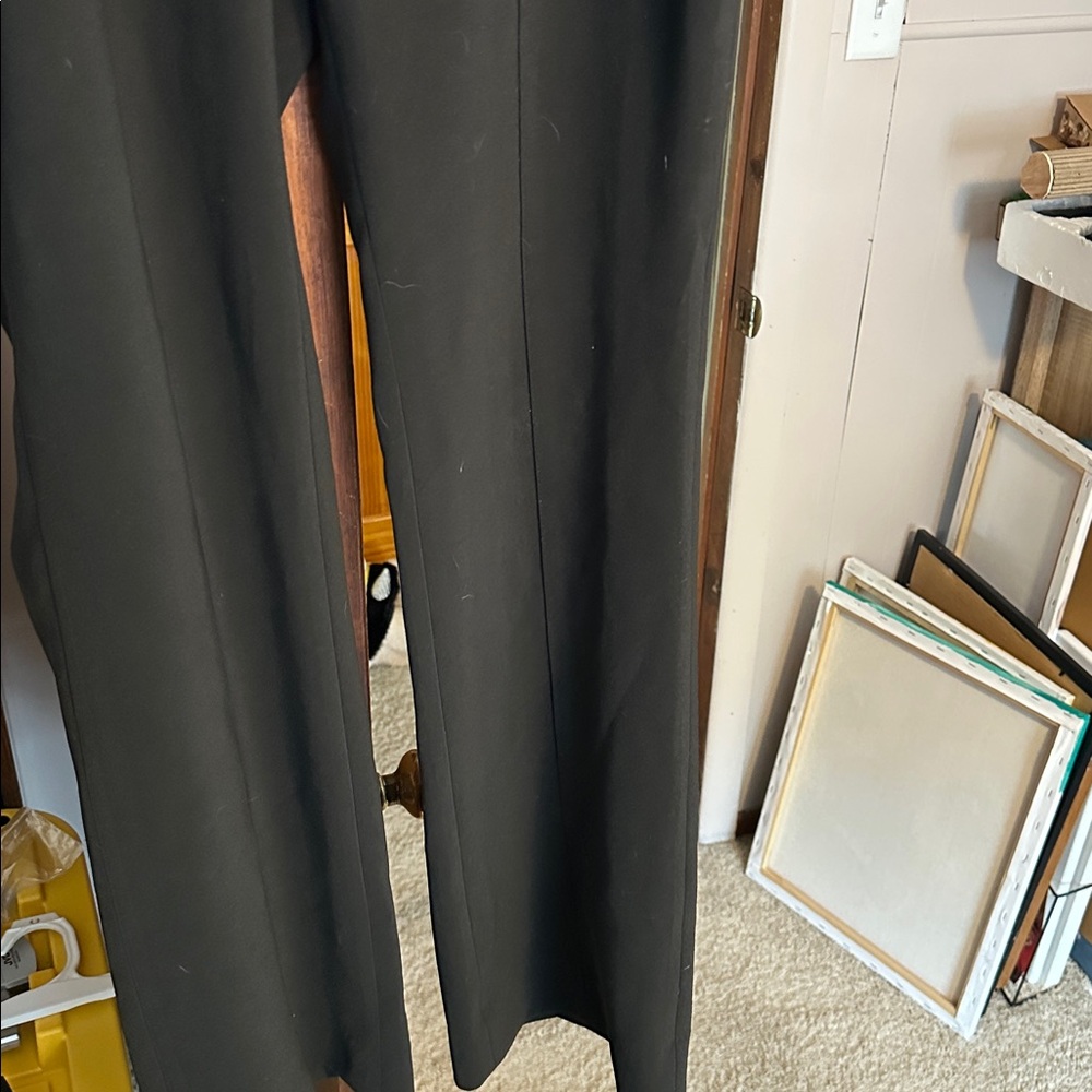 Banana Republic Factory Black Straight Leg Pants with Tie Belt - Picture 3 of 6